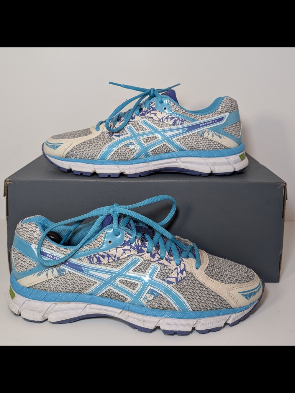 ASICS Women’s GEL-Excite 3 Running Shoes | Size 9 | Silver Turquoise Blue T5B9N